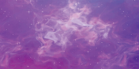 Abstract Purple Galaxy Cosmic Nebula Space Background with Stars © jamal