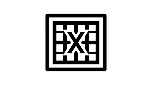 Abstract Geometric Grid with X Mark Icon