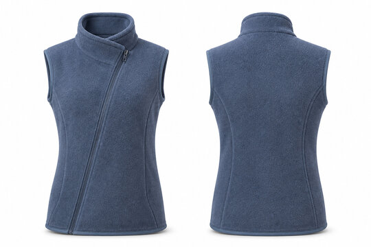 Slate asymmetrical fleece vest views