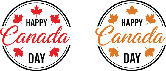 Happy canada day greeting with maple leaves © TANIA
