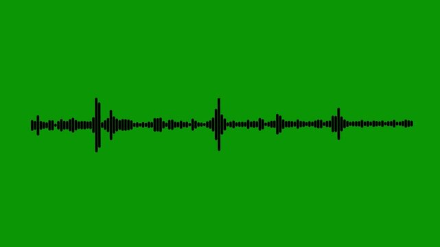 Modern acoustic monitoring graph, animated sonic pulse sequence, precision waveform activity display, contemporary signal monitoring effect, green background 4k video.