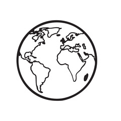 Obraz premium Planet Earth Globe Geography Atlas Line Icon Vector