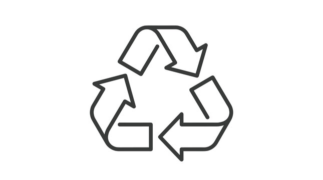 Recycle symbol line icon vector, minimalist ecological sustainability sign, black outline recycling logo for environmental waste management branding