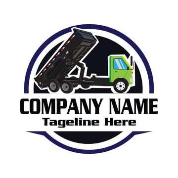 Junk removal truck, Pickup and roll off dumpster logo design, hauling logo, Hotshot logo