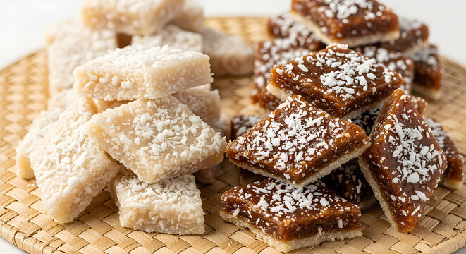 Assortment of Traditional Brazilian Cocada (Coconut Sweets) and Fudge for Festa Junina