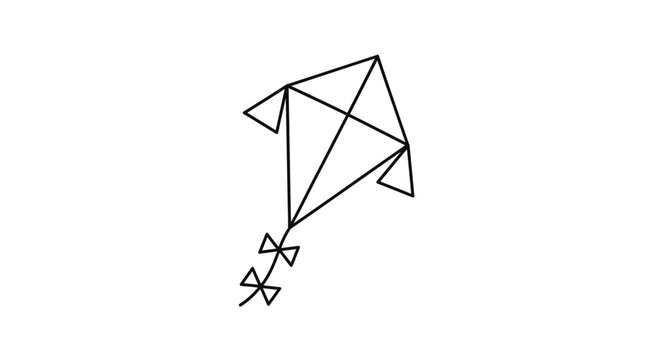 Abstract geometric shapes forming a vector illustration of a kite and an arrow to create a modern email communication web icon sign for sending business correspondence message