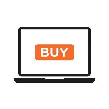 Laptop with buy button on screen Vector