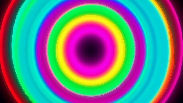 Vibrant Color Circles Expanding from Center in Gradient Sequence
