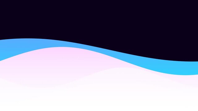 Abstract minimalist background loop featuring colorful flowing layers of blue, pink, and white waves under a dark backdrop. Perfect for modern business and tech presentation slides