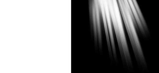 Cinematic sun rays on black background, ethereal light beams and volumetric god rays, dramatic spotlight effect for photo compositing and overlays © Mehnaz