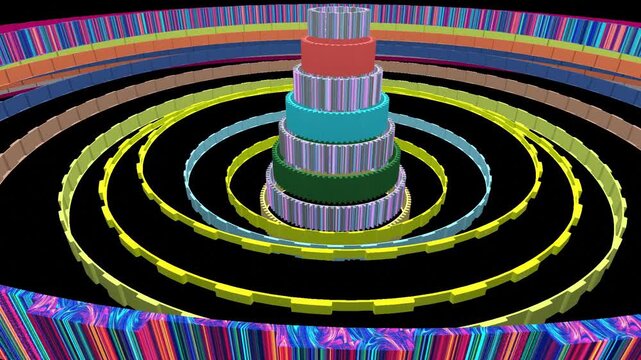 10 seconds seamless looping gear mechanical rotating spinning black background animation motion graphics screensaver visualizer HD-video