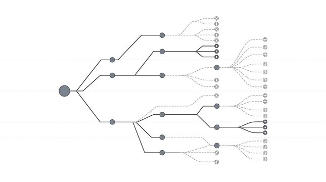Abstract Decision Tree Diagram - Complex Network of Choices and Paths.