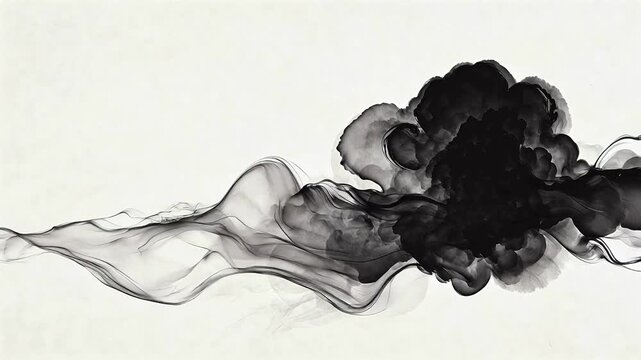 Abstract ink painting on paper