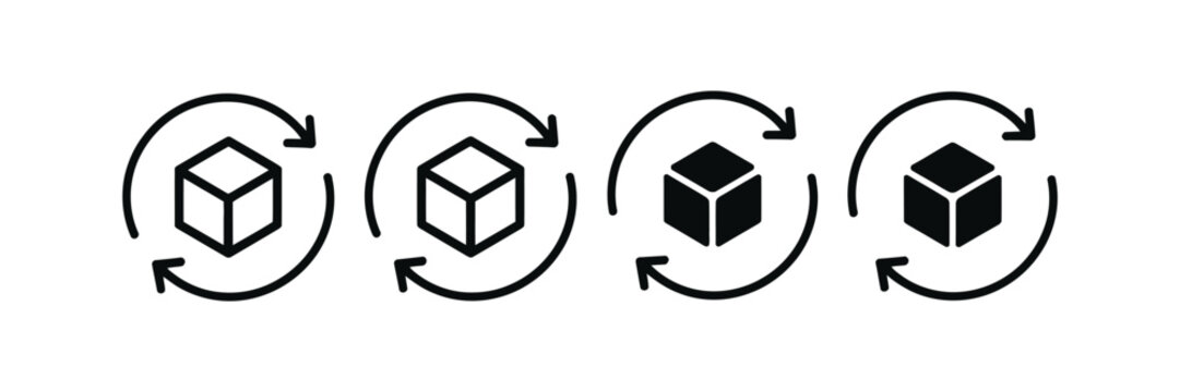 Returns and Refund vector icon, simple Reverse Logistics symbol for Ecommerce, Shipping and 0rder Management Interface design.