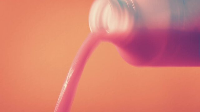 Pouring Pink Liquid From Bottle 3 Versions
