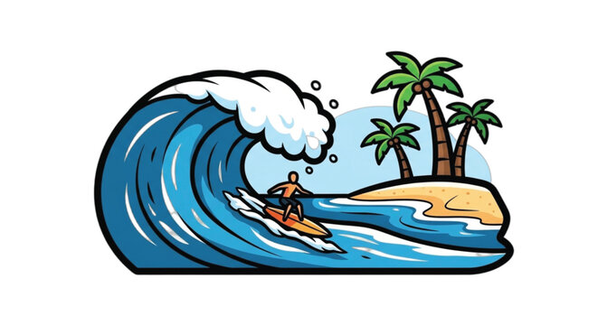 Man surfing on a wave board.