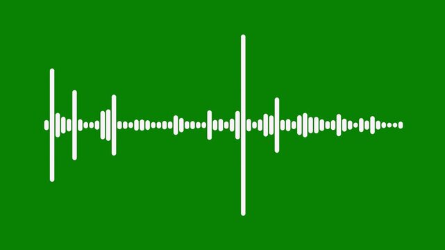 basic digital audio waveform spectrum animation, clean white sound wave beats with alpha channel, isolated music frequency meter, modern radio podcast sound visualizer overlay,