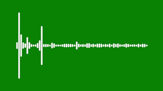 basic digital audio waveform spectrum animation, clean white sound wave beats with alpha channel, isolated music frequency meter, modern radio podcast sound visualizer overlay,