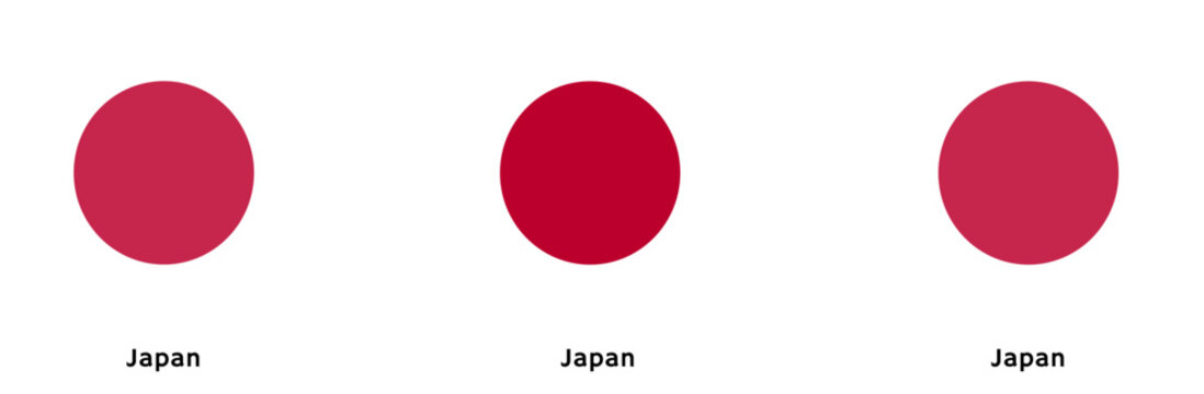 Japan flag vector SVG in circle and square curved flag shapes with transparent background. Editable, scalable national flag design for branding, web, print, and digital media.