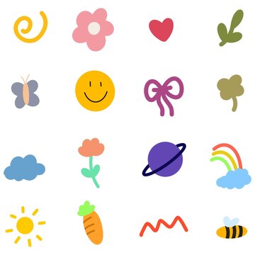 Hand Drawn Random Doodle Elements Collection