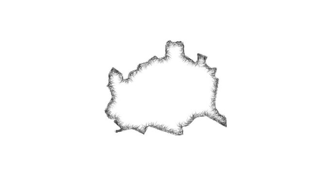 Sketch Wien outline map animation - smooth progressive reveal