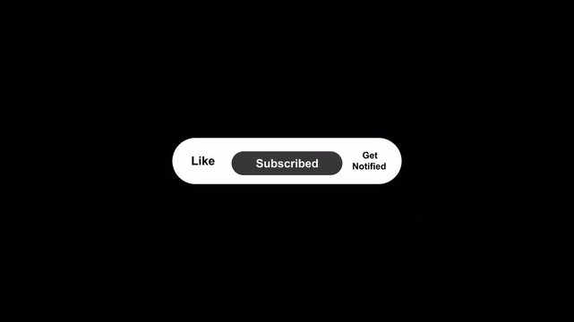 Digital user interface button for social media channel subscription with white and pink color scheme
