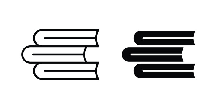 Books icon in different style. vector flat and outlined icons