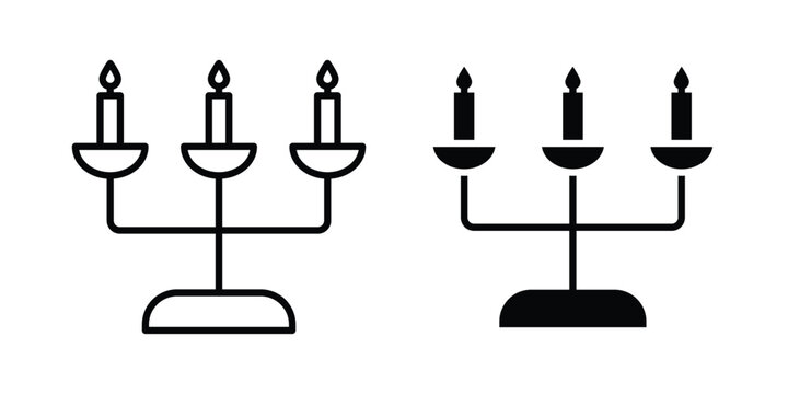 Candelabra icon in different style. vector flat and outlined icons