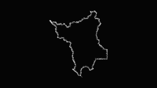 Sketch Roraima outline map animation - smooth progressive reveal