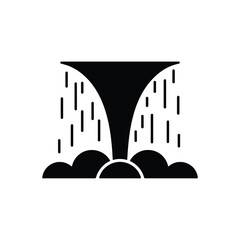 Waterfall Silhouette Vector Icon On White Background © MSTNURUNNAHAR
