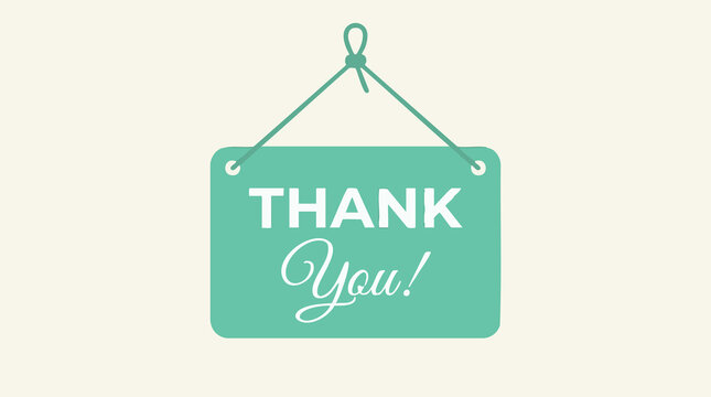 Thank You sign hanging on a light background, expressing gratitude and appreciation