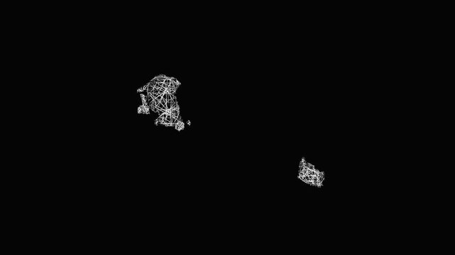 Sketch Hovedstaden outline map animation - smooth progressive reveal