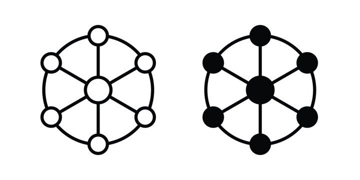 Dependency icon in different style. vector flat and outlined icons