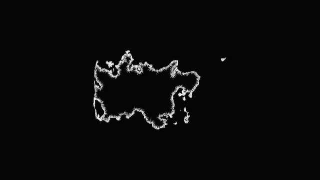 Sketch Midtjylland outline map animation - smooth progressive reveal