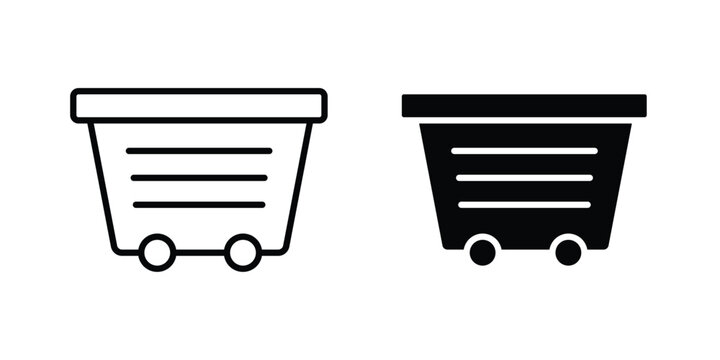 Dumpster icon in different style. vector flat and outlined icons