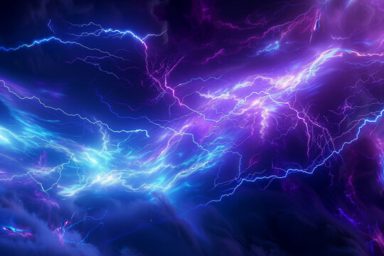 Blue and purple plasma electric energy field background