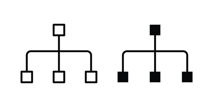 Flowchart icon in different style. vector flat and outlined icons