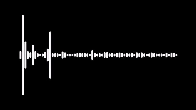 dual color audio spectrum waveform animation, white and green sound line visualization on transparent background, alpha channel music frequency beats, professional equalizer 4k,