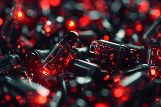 Microscopic swarm of futuristic nanobots background