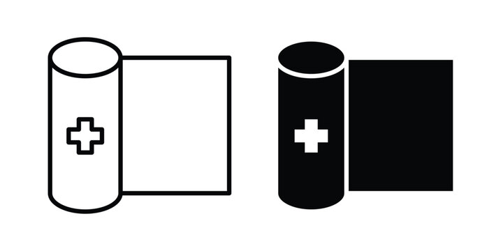 Gauze icon in different style. vector flat and outlined icons