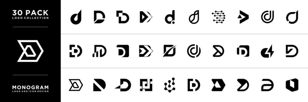 Set of Letter D Logo Icon Design Template.