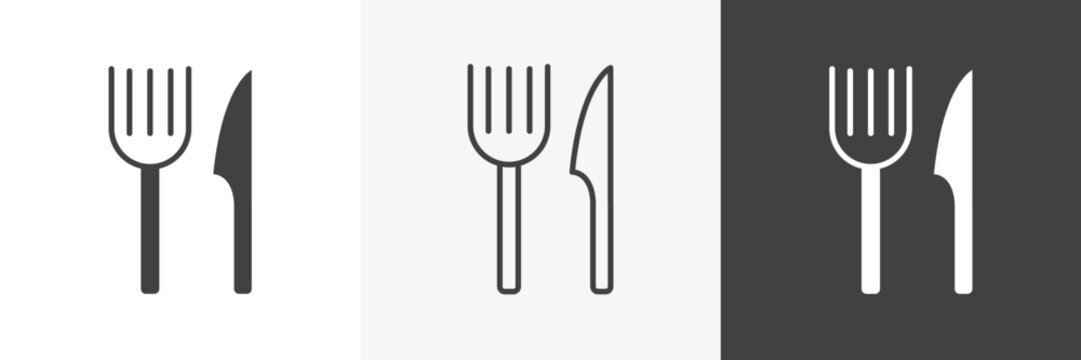 Fork and Knife icon set for web