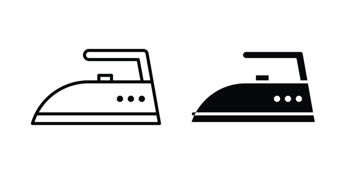 Iron icon in different style. vector flat and outlined icons