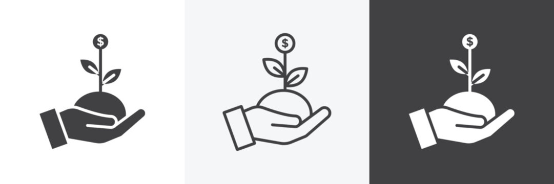 Investment icon set for web