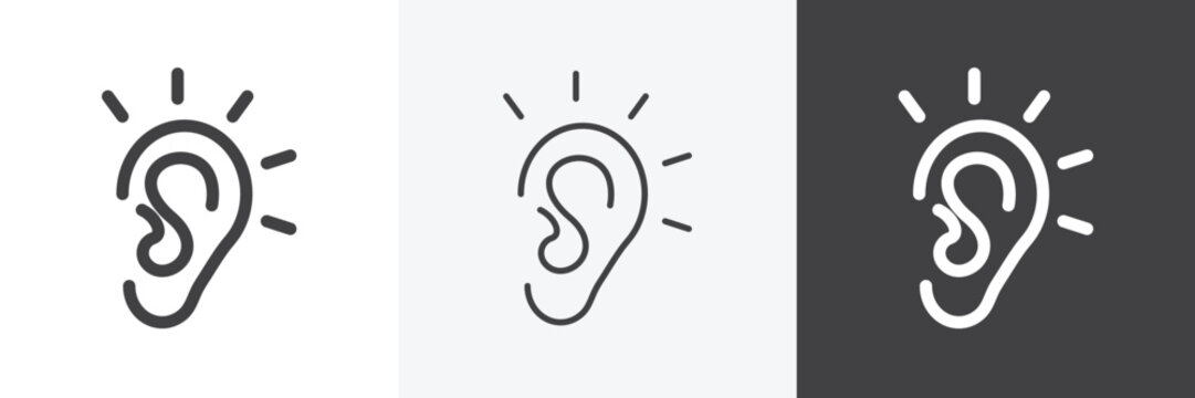 Listening icon set for web