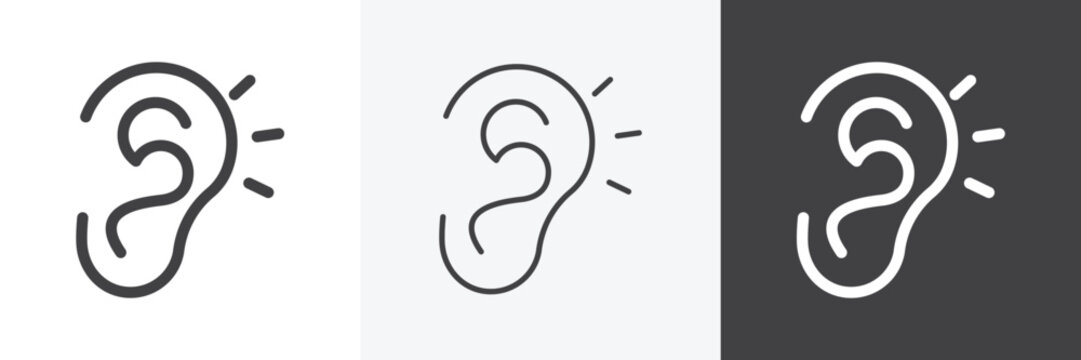 Listening icon set for web