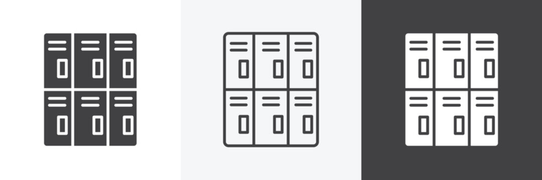 Lockers icon set for web