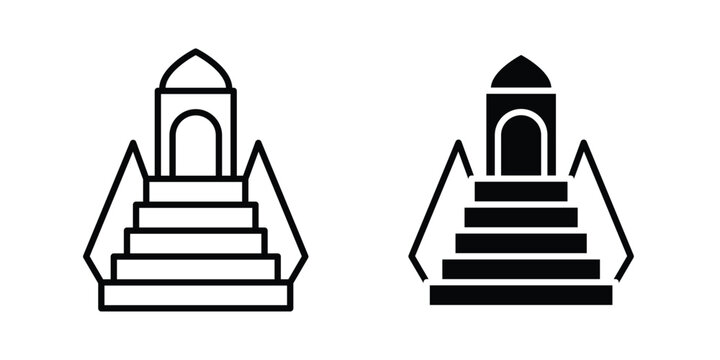 Minbar icon in different style. vector flat and outlined icons