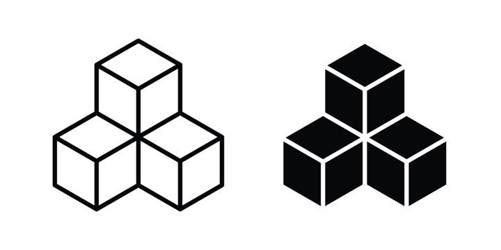 Modules icon in different style. vector flat and outlined icons