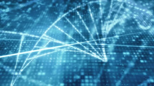 DNA Sequencing Technology Background with Cyber Data Network.